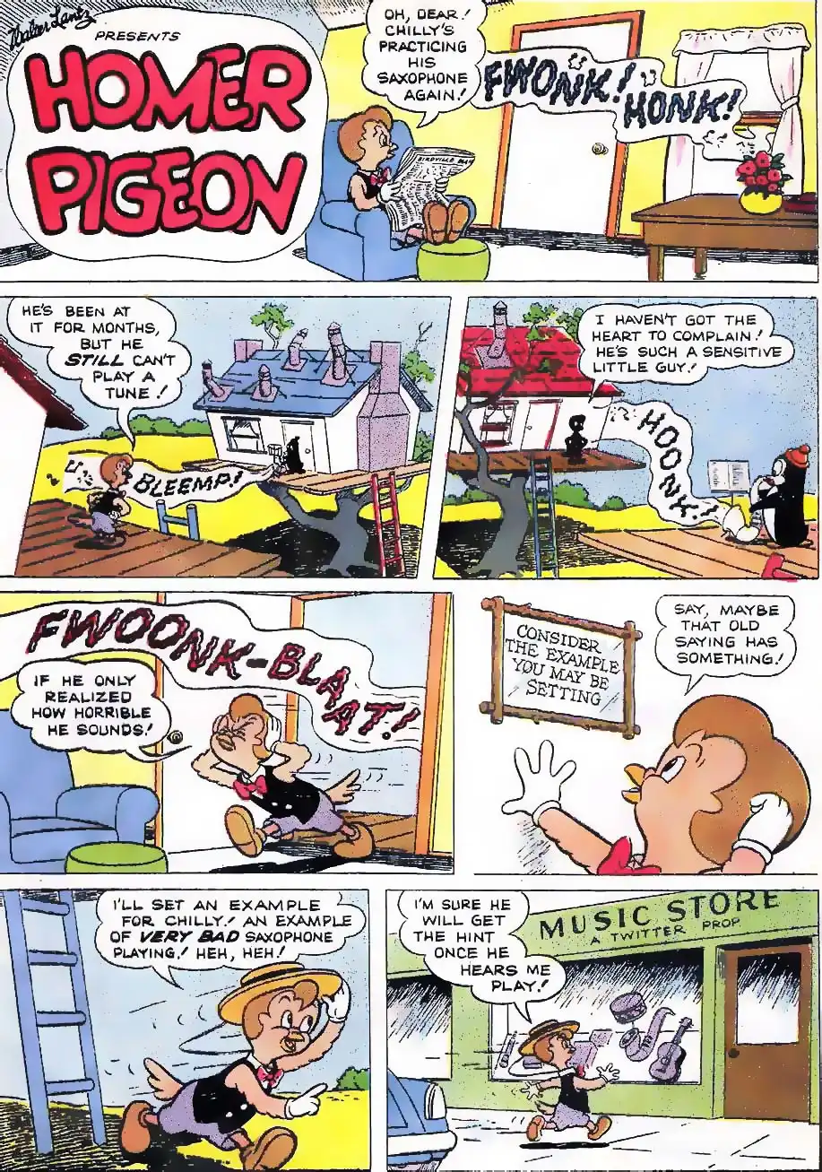 Chilly Willy comic - Saxophone - Pg 1